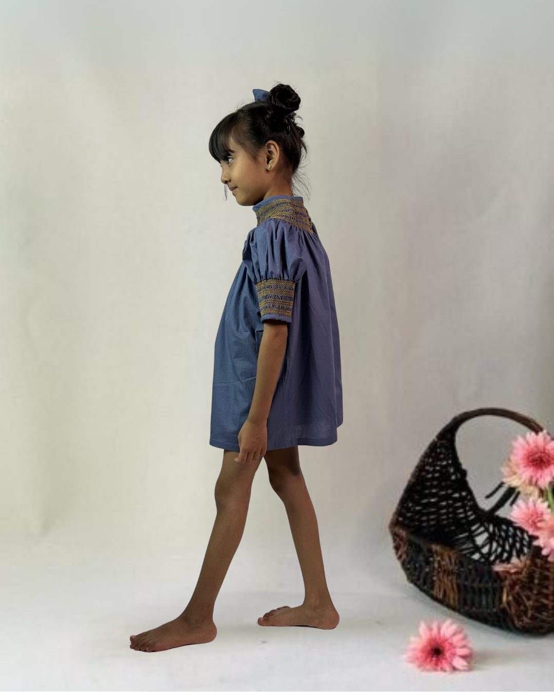 Indigo Smocked Dress