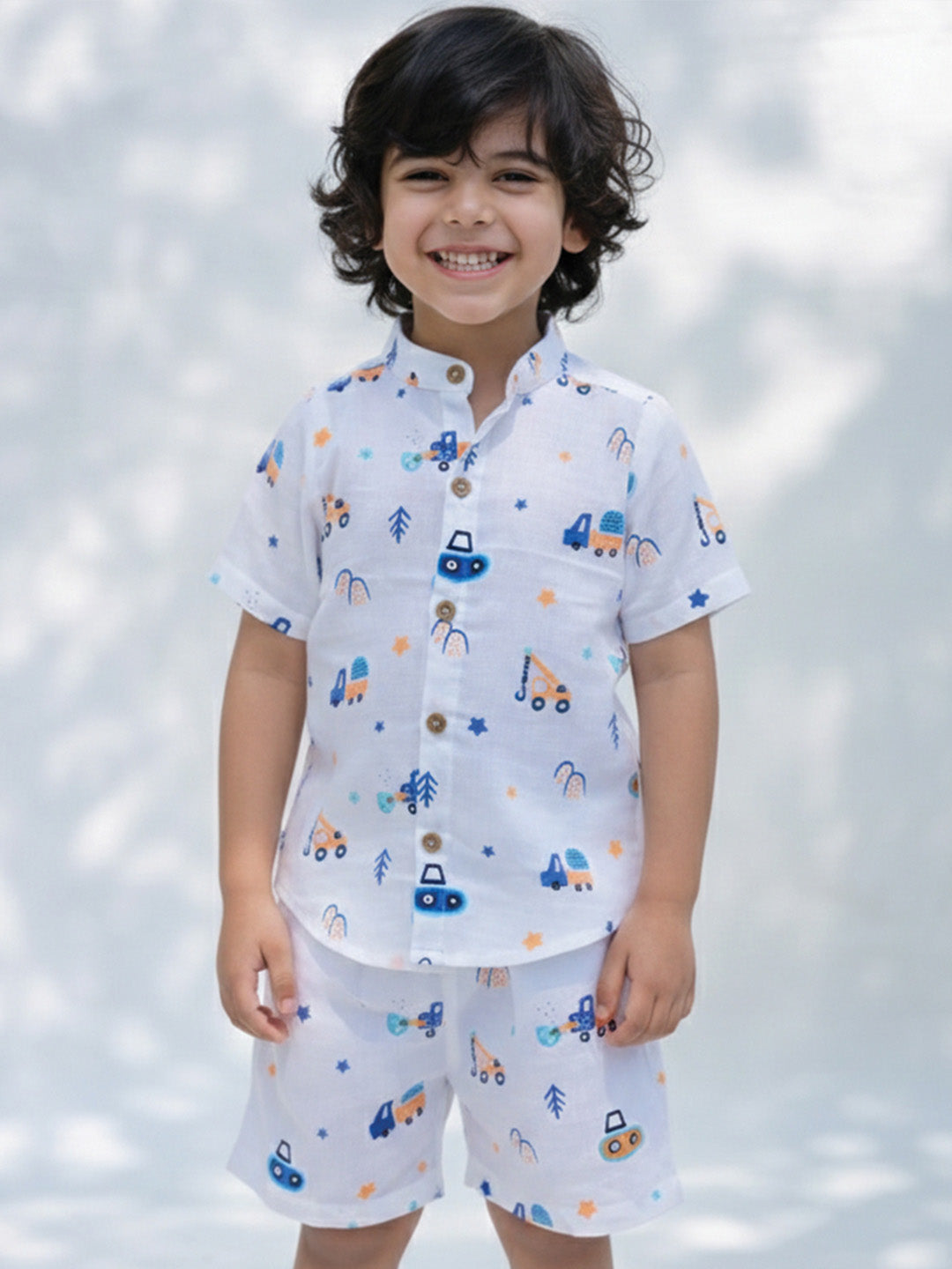 Vehicle Printed Shirt & Shorts Set