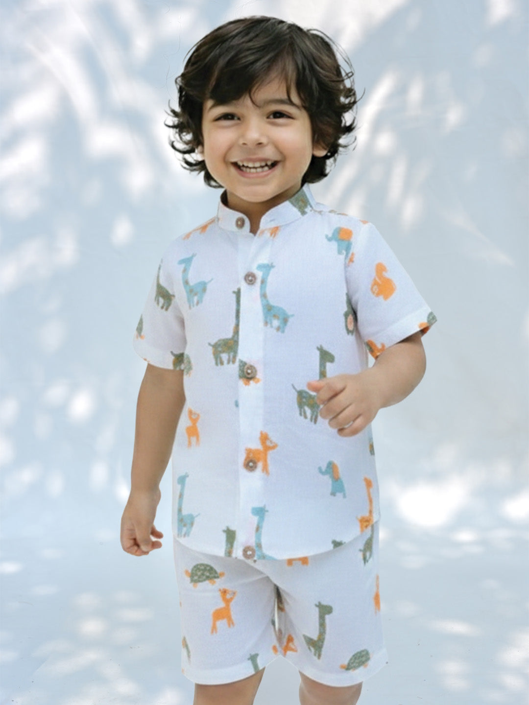 Animal Printed Shirt & Shorts Set