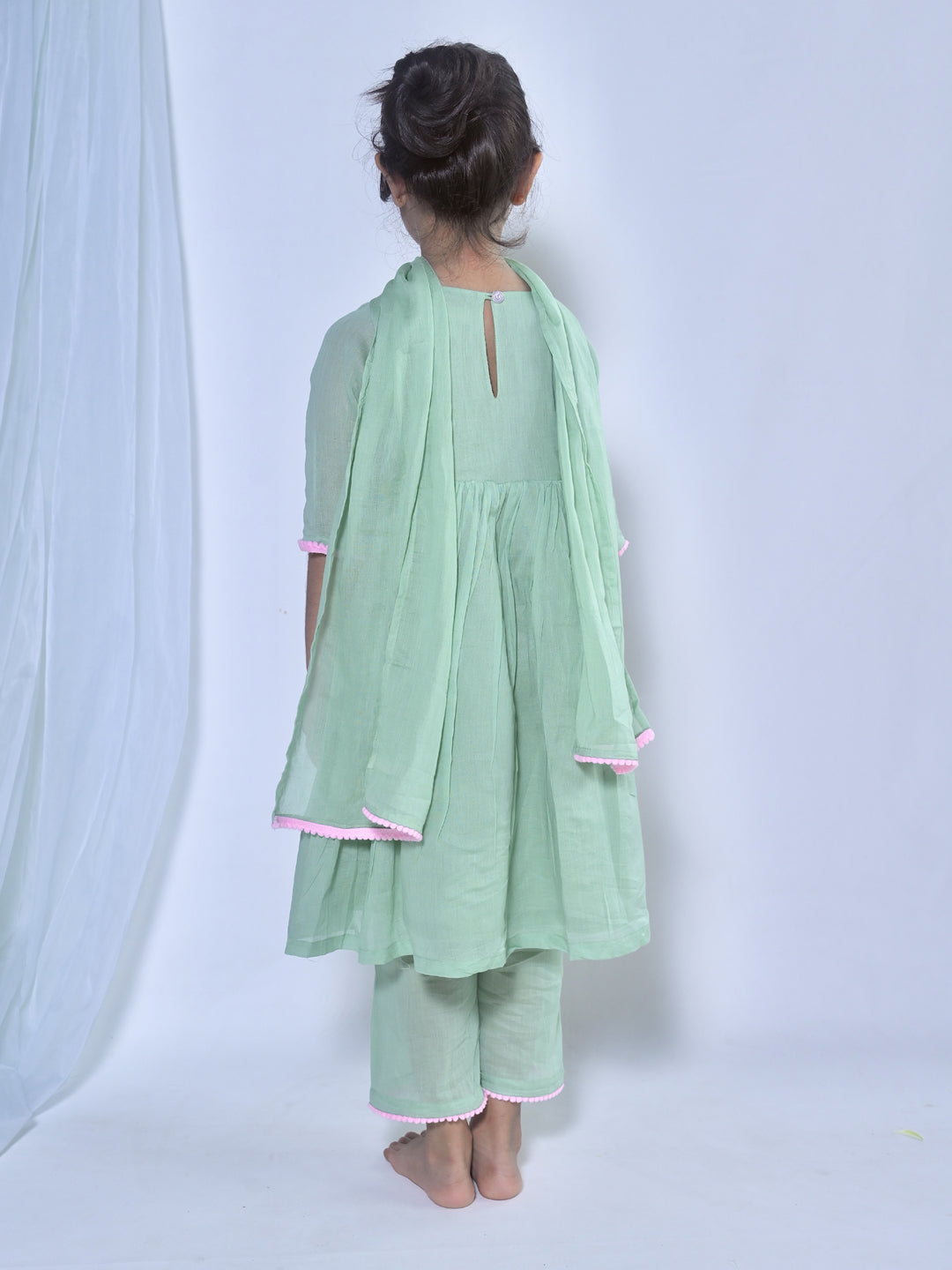 Green Angrakha Tunic Set