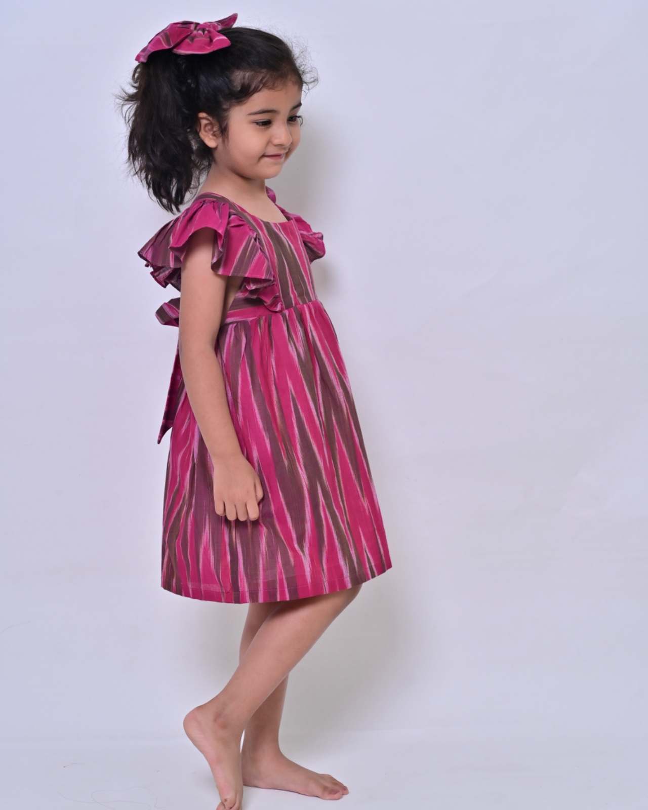 Ikat Maroon Dress