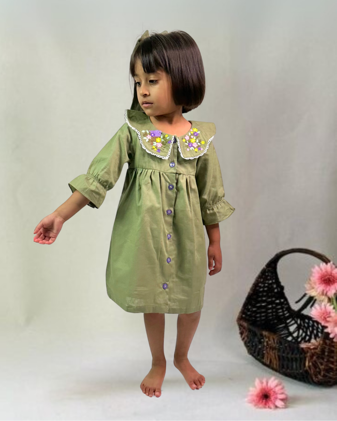 Moss Embroidered Dress