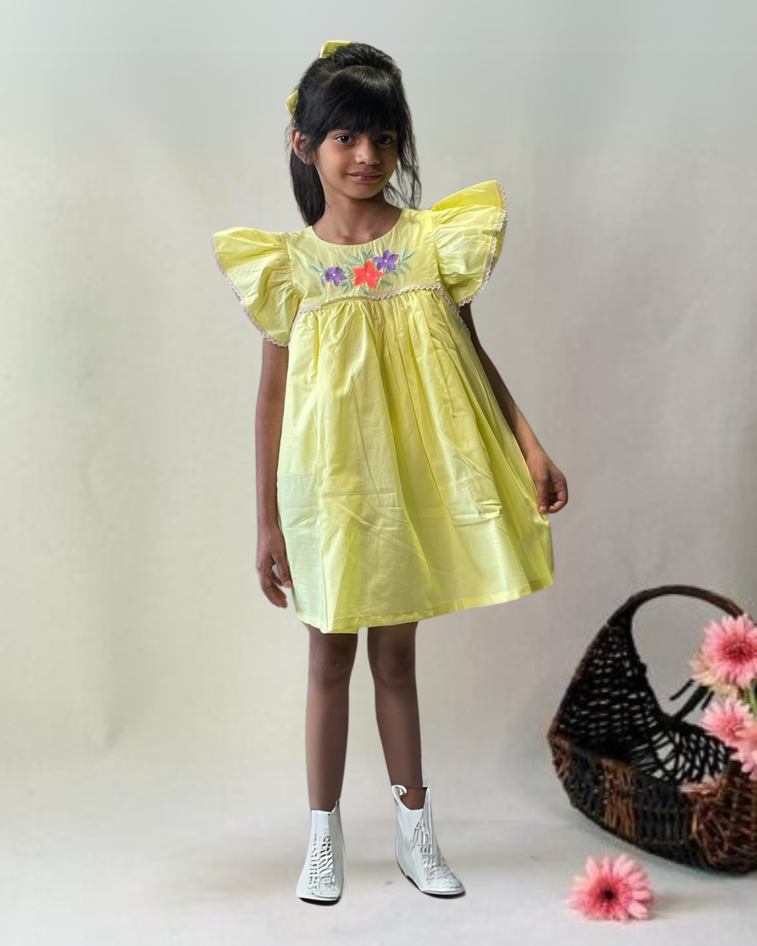 Yellow Embroidered Dress
