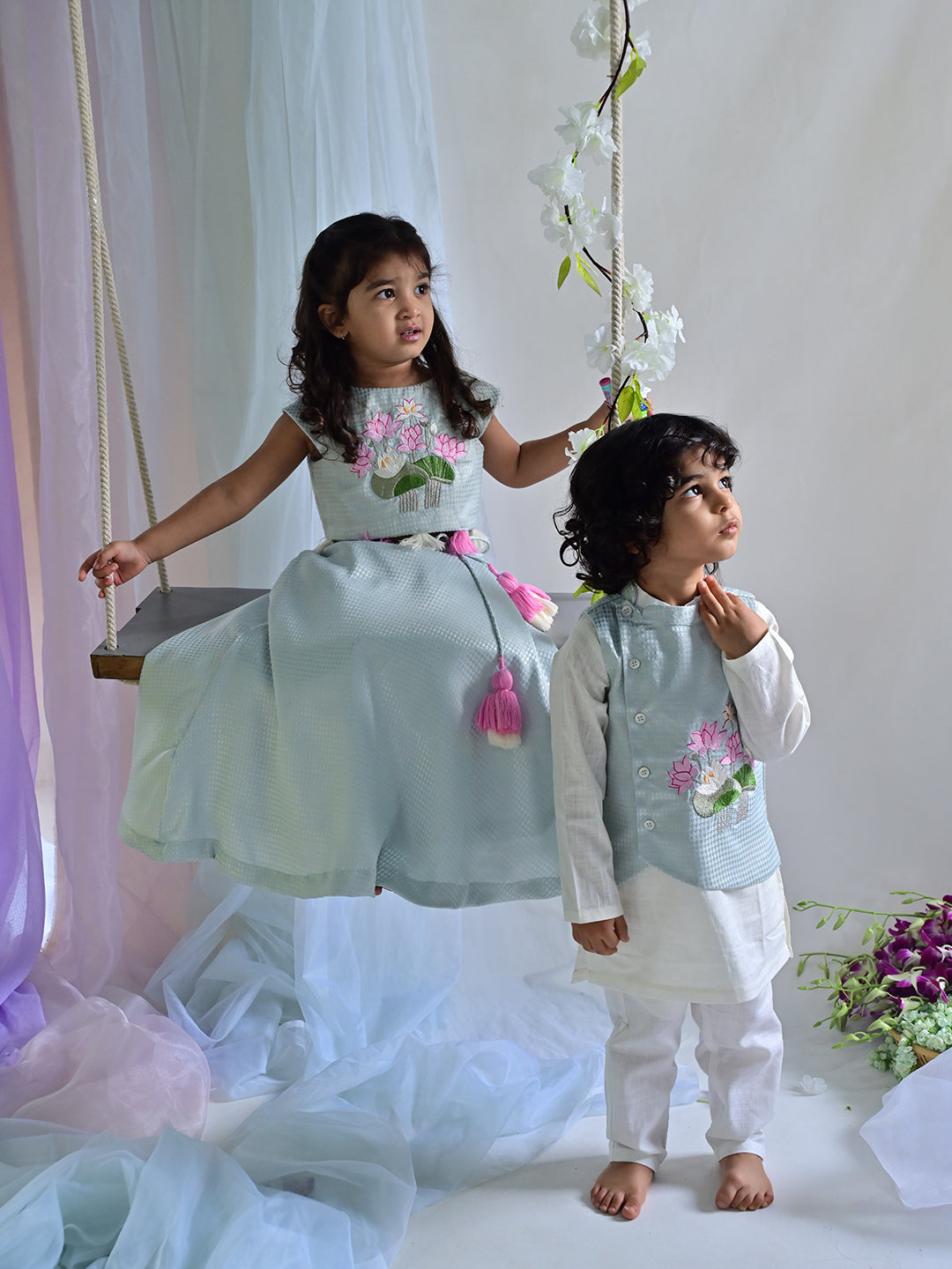 Blue Lotus Jacket Set