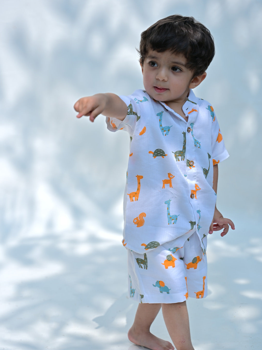 Animal Printed Shirt & Shorts Set