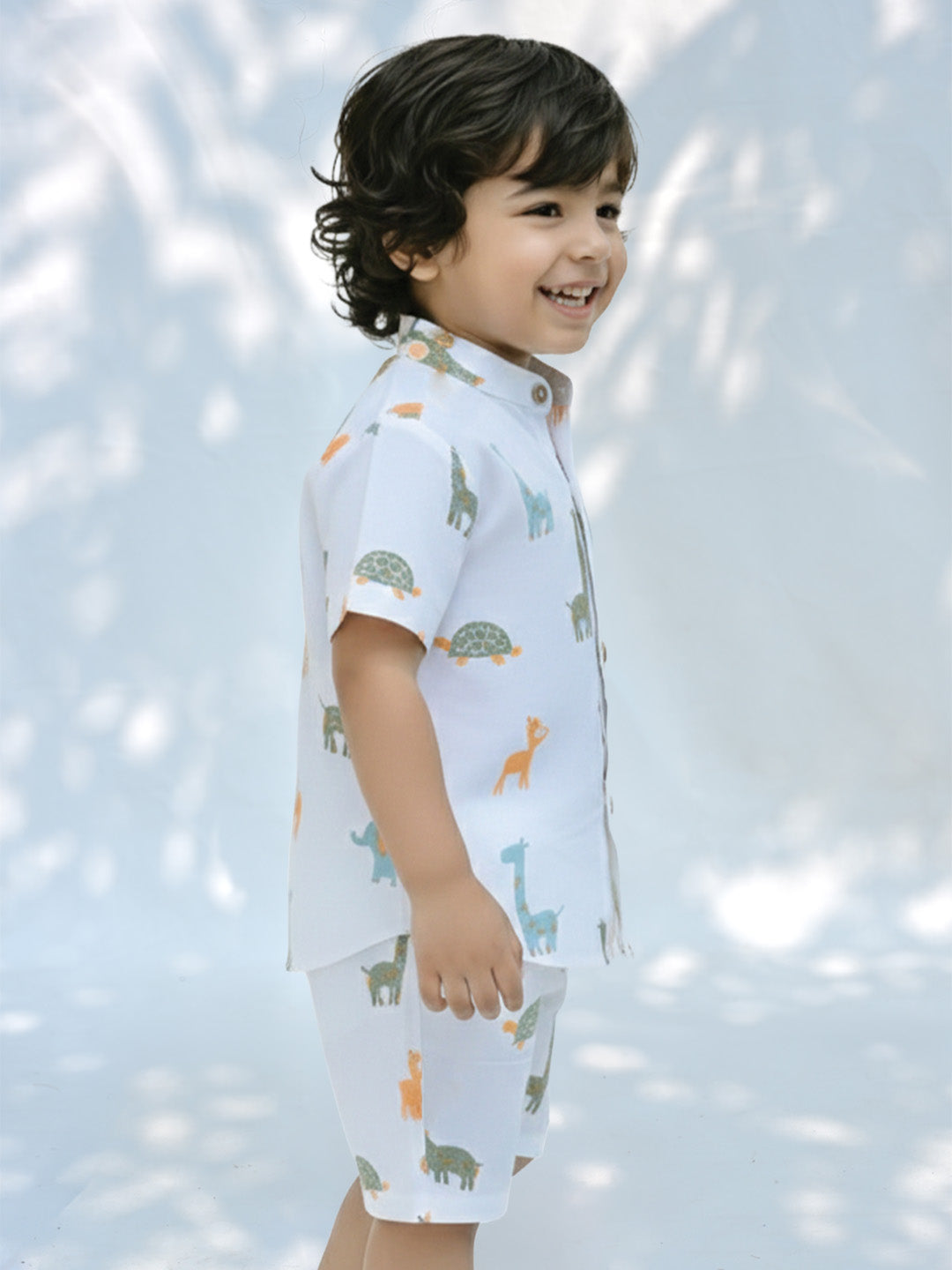 Animal Printed Shirt & Shorts Set