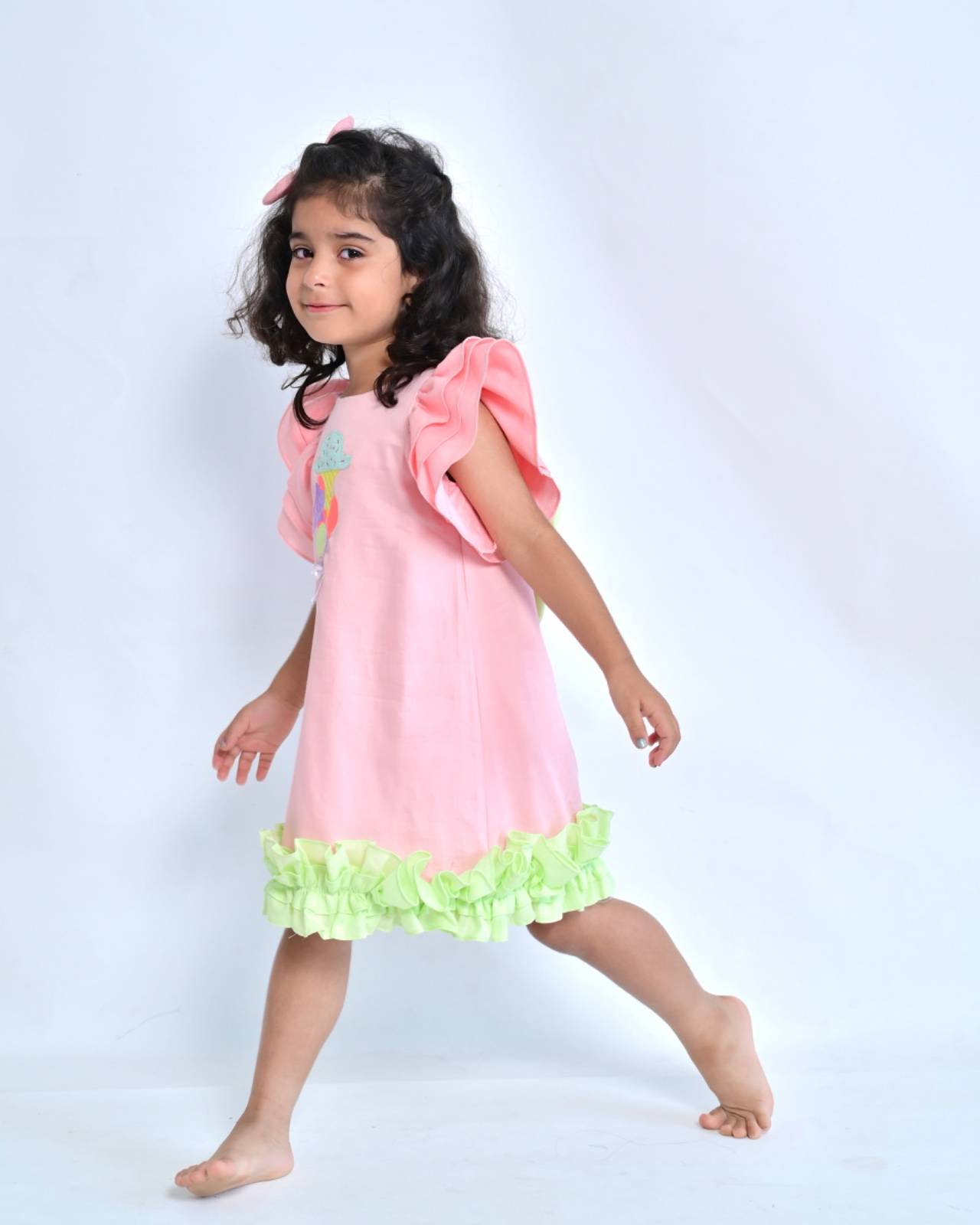 Rosy Ruffles Dress
