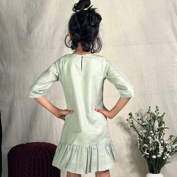 Green and Yellow Peppa Collared Dress