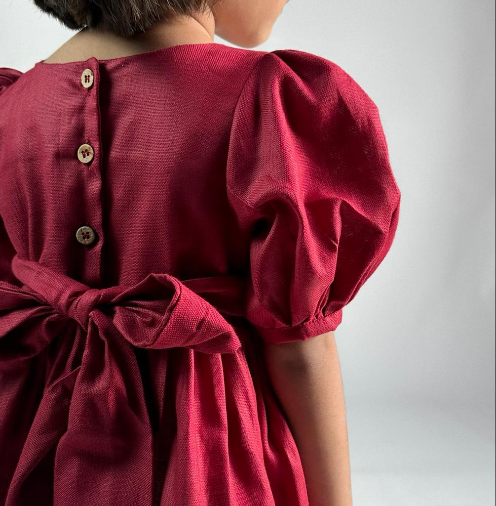 Maroon Wreath Partywear Dress