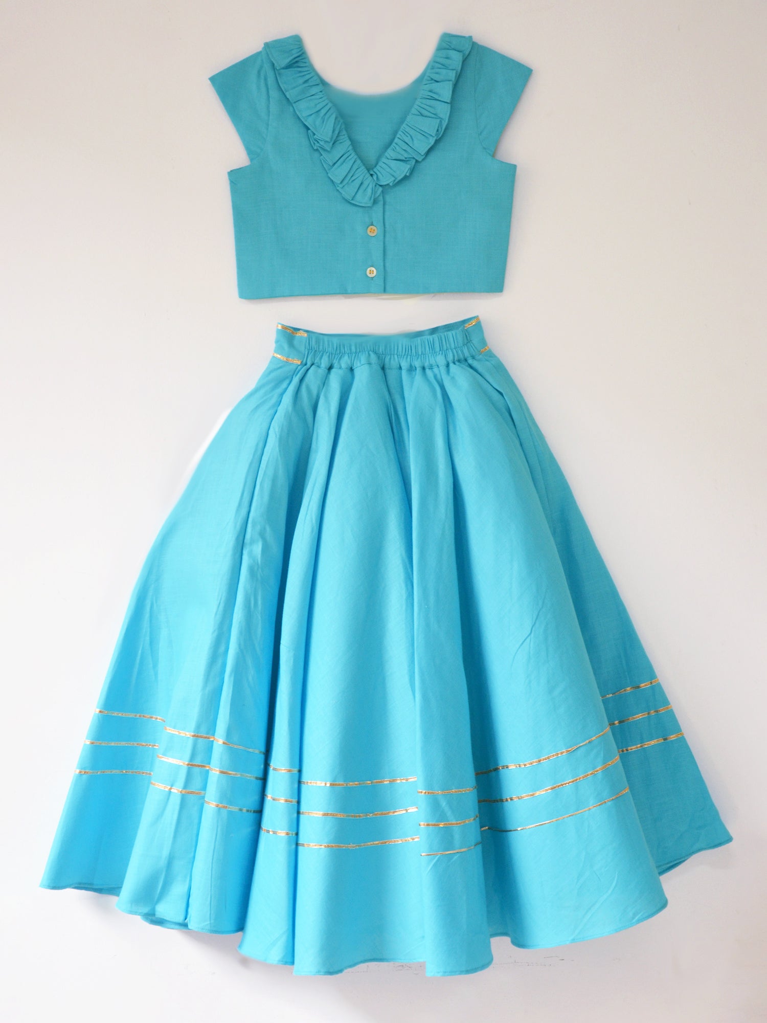 Aqua Elephant Lehenga Set