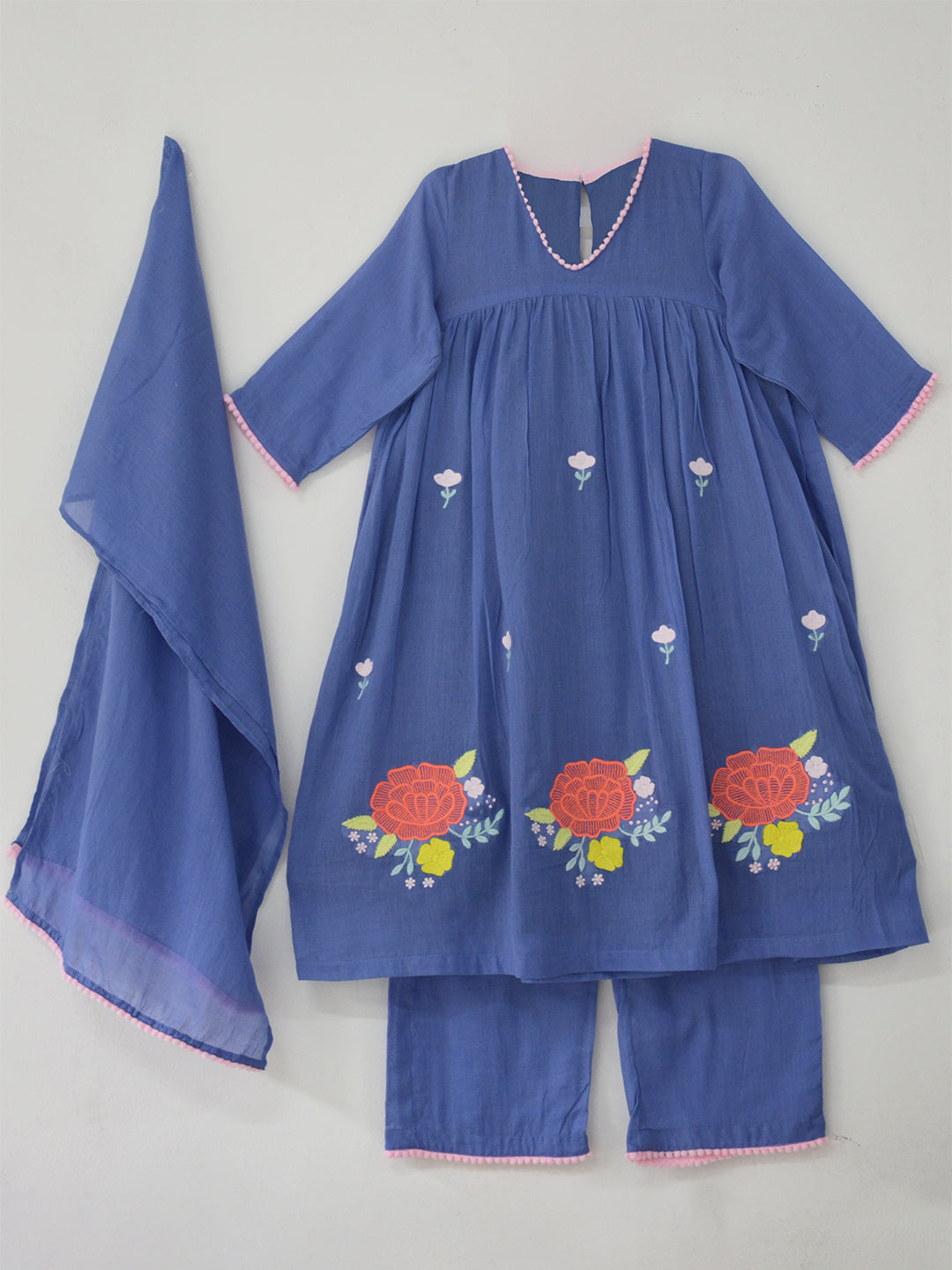 Blue Flora Tunic Set