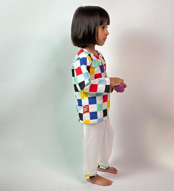 Multi-colored Checkered Night Dress