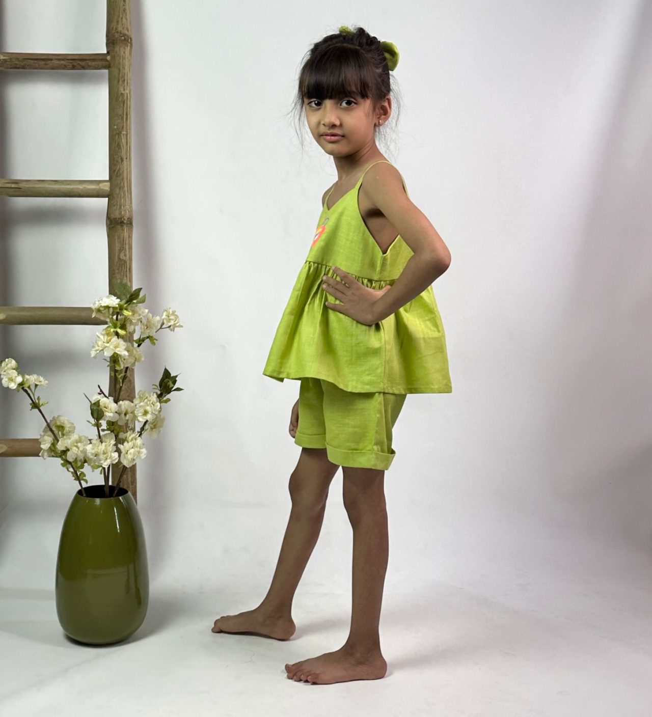 Green Bird Spaghetti Shorts