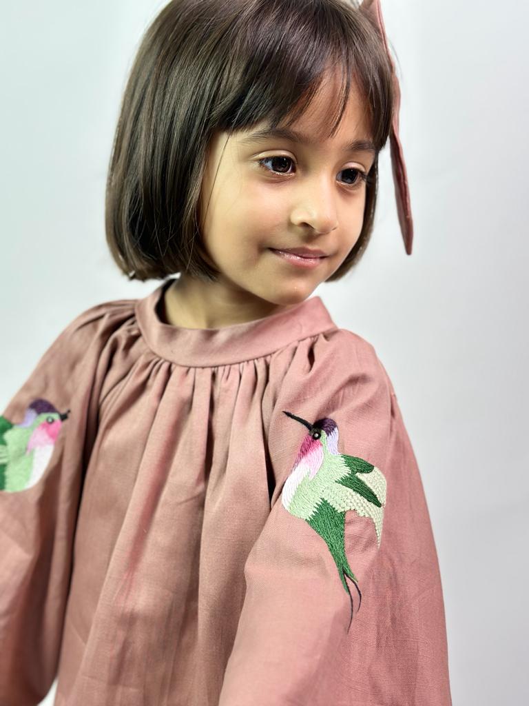 Kastanienbraunes Raglonkleid