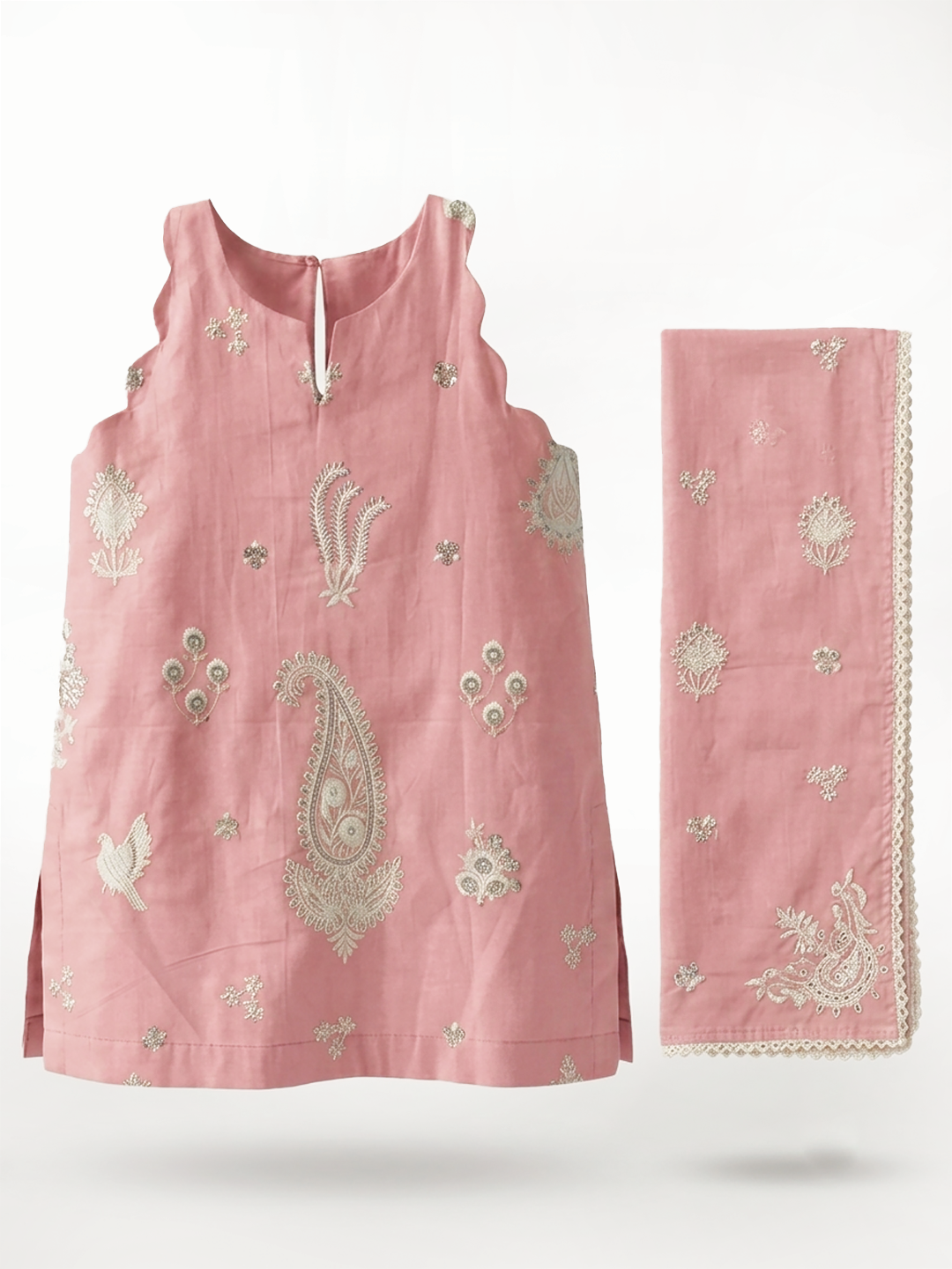 Cindy Pink Lucknowi Dhoti Set