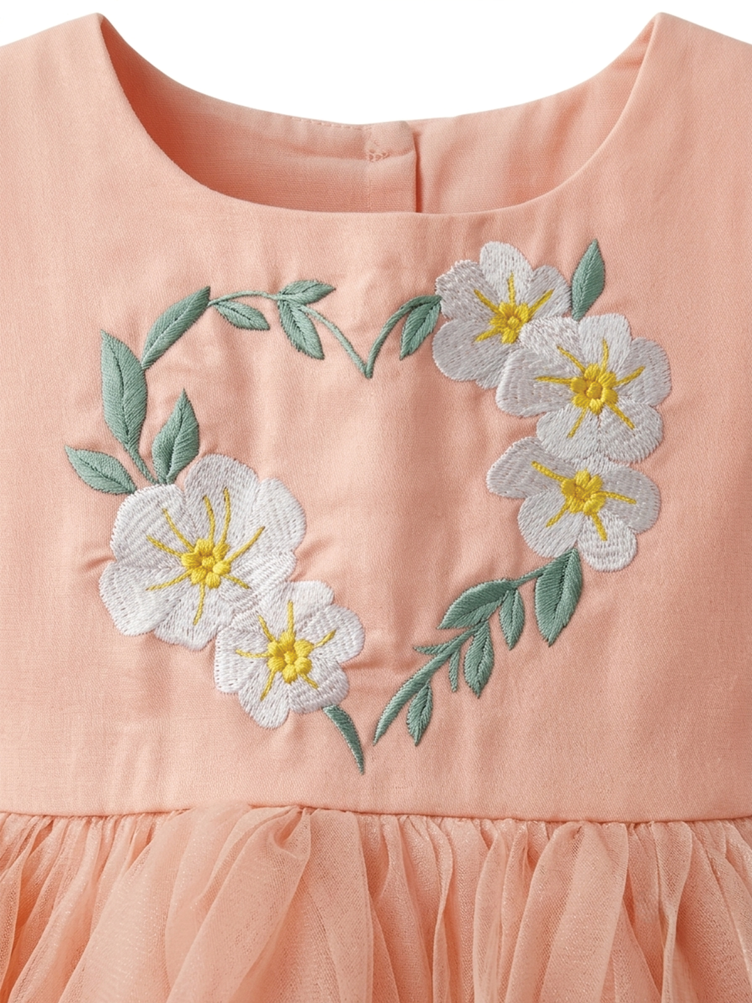 Girls Peach Organza Frock