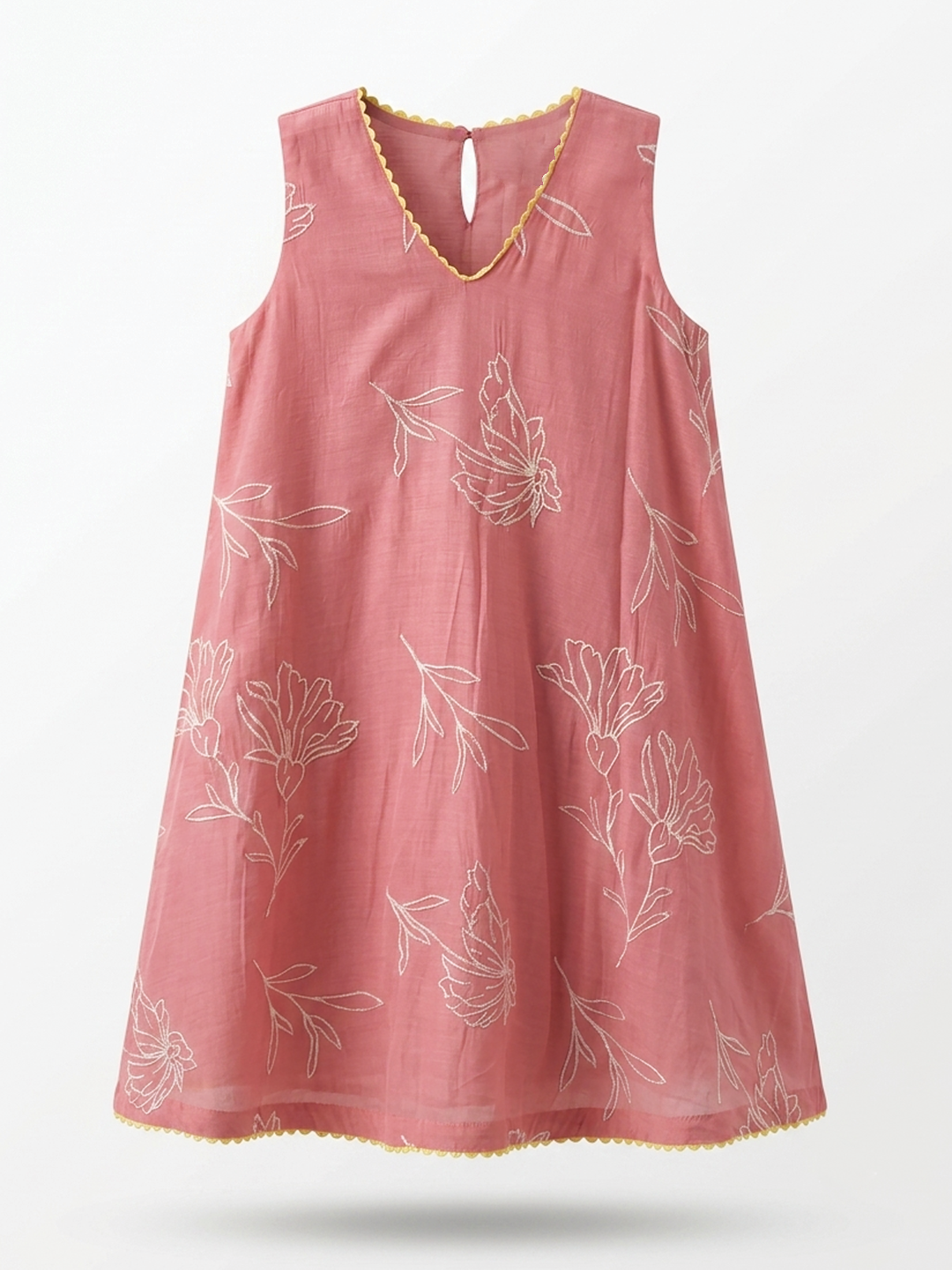 Peach Embroidered Tunic Set