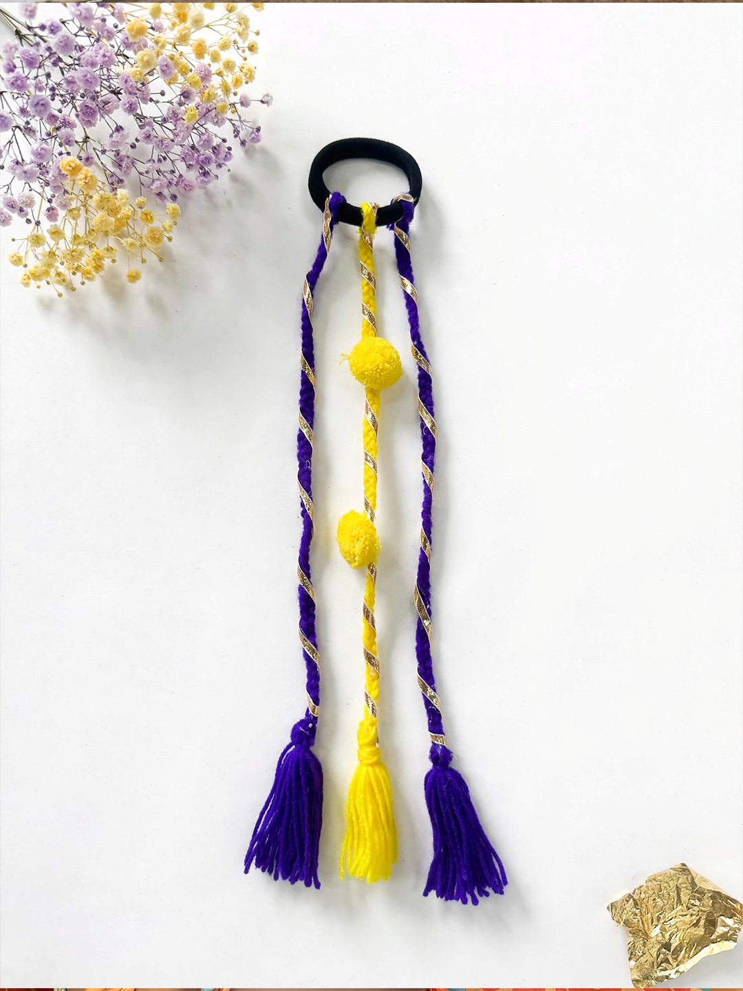 Blue and Yellow Pom-Pom Parandi
