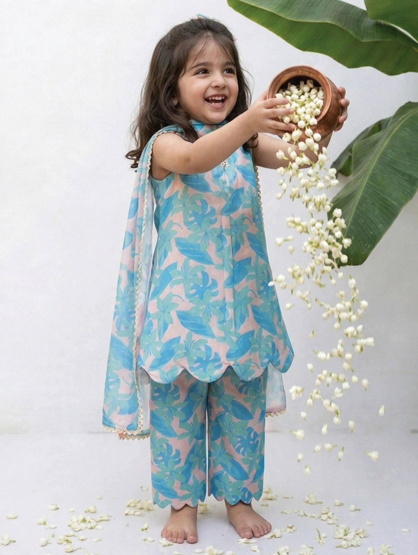 Blue Rose Printed Tunic set