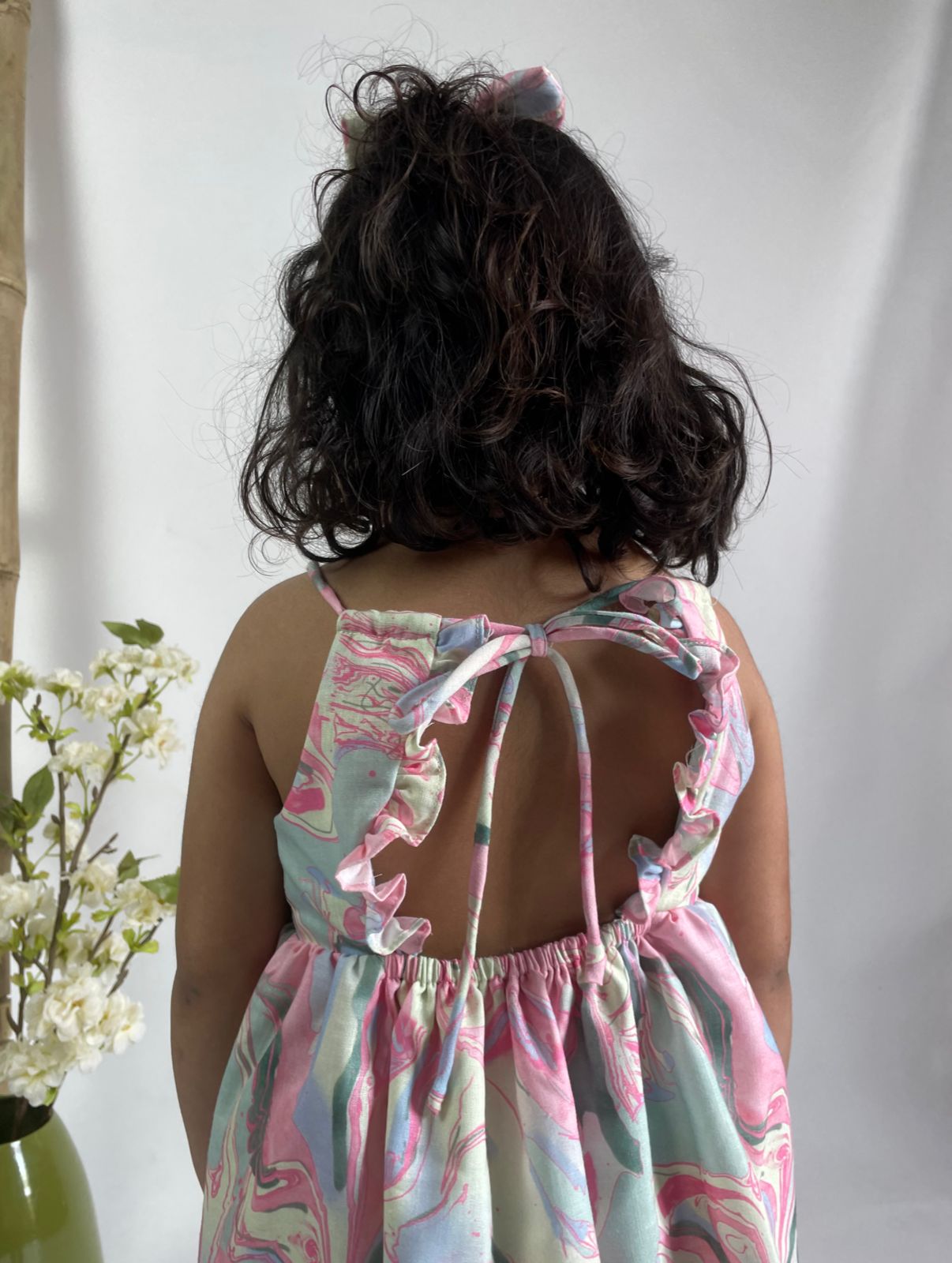 Pink Ruffle Spaghetti Dress