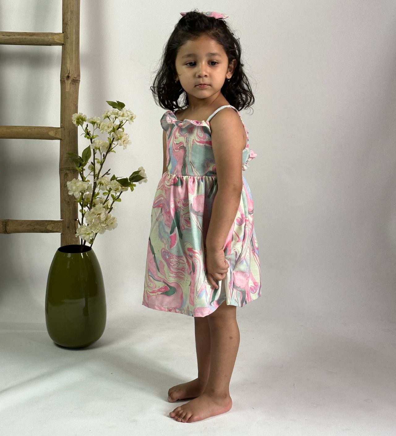 Pink Ruffle Spaghetti Dress