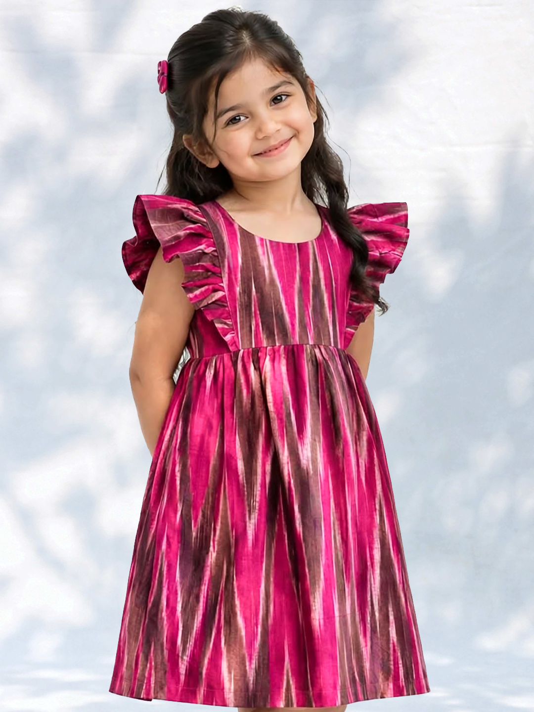 Ikat Maroon Dress