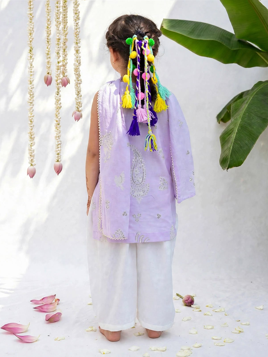 Lavender Lucknowi Dhoti Set