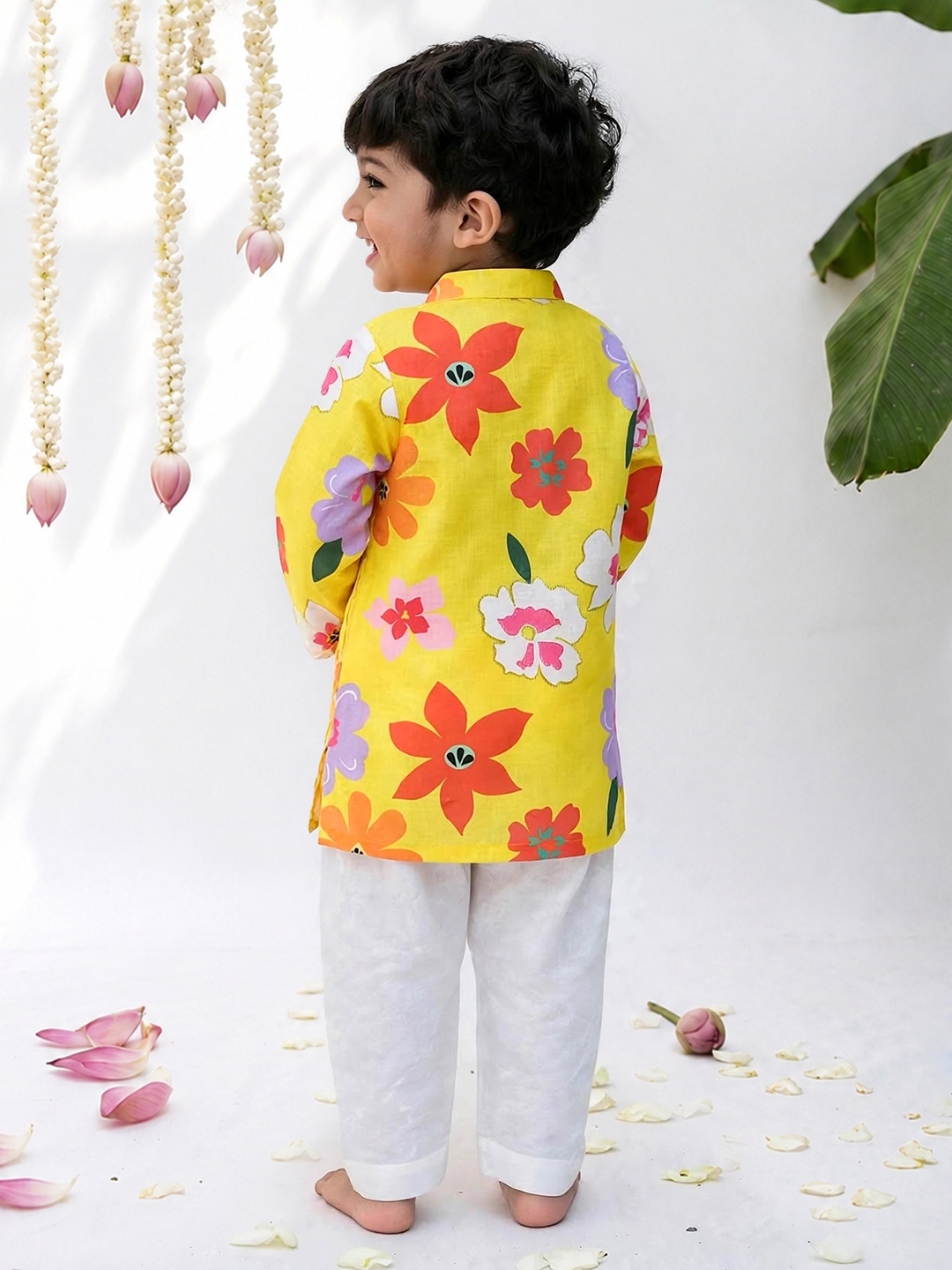 Lemon Yellow Printed Kurta Set