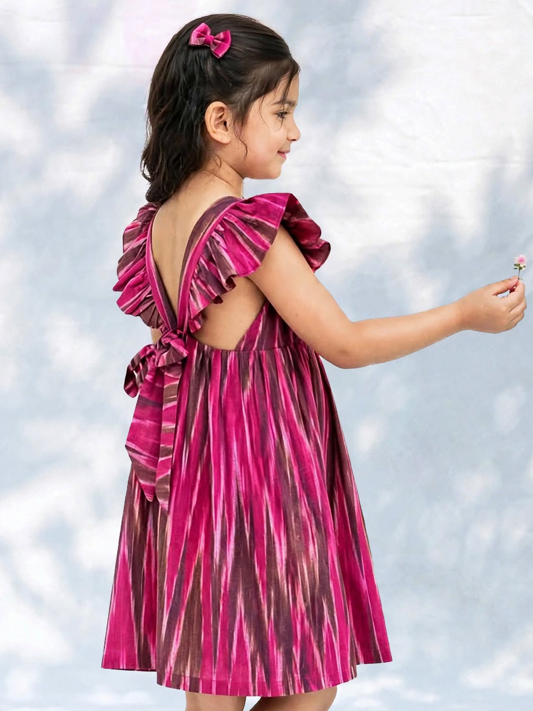 Ikat Maroon Dress