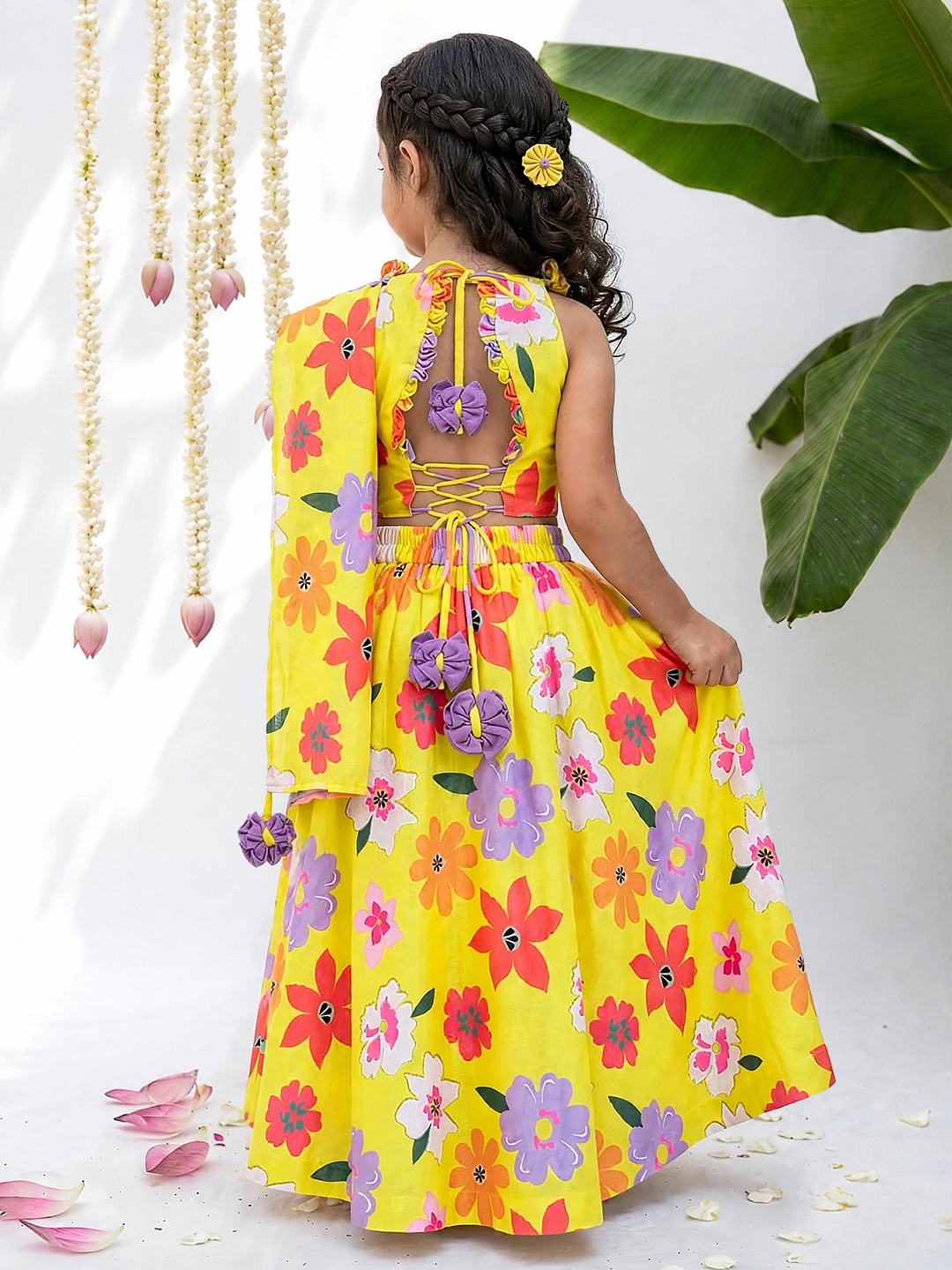 Yellow Lemon Squeeze Printed Lehenga