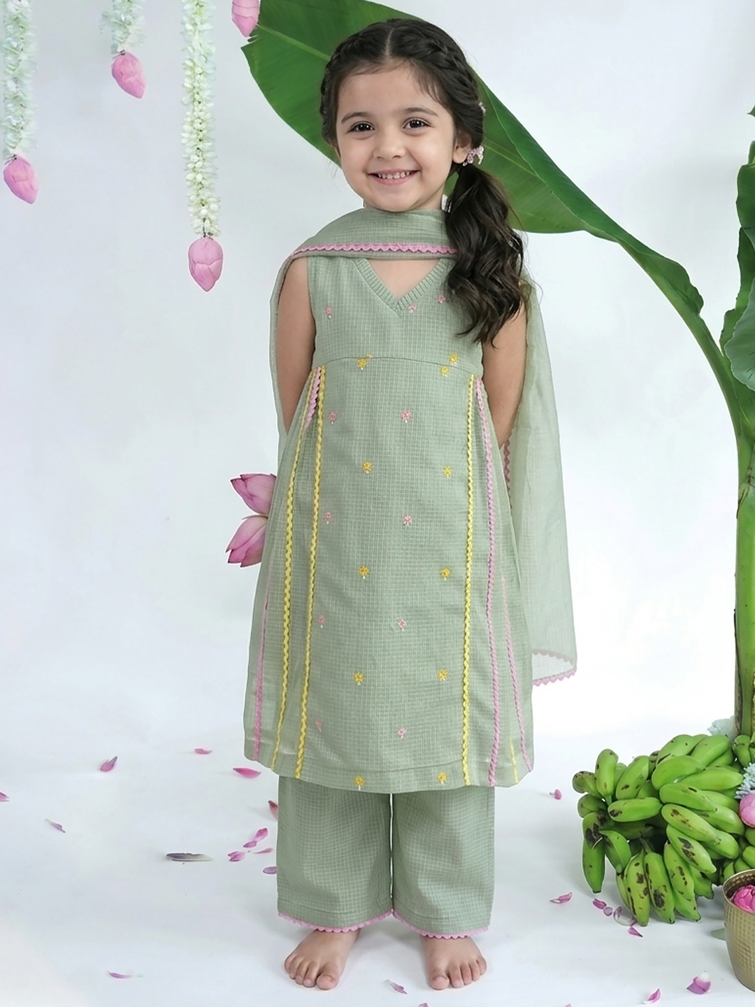 Green Lahar Printed Tunic Set