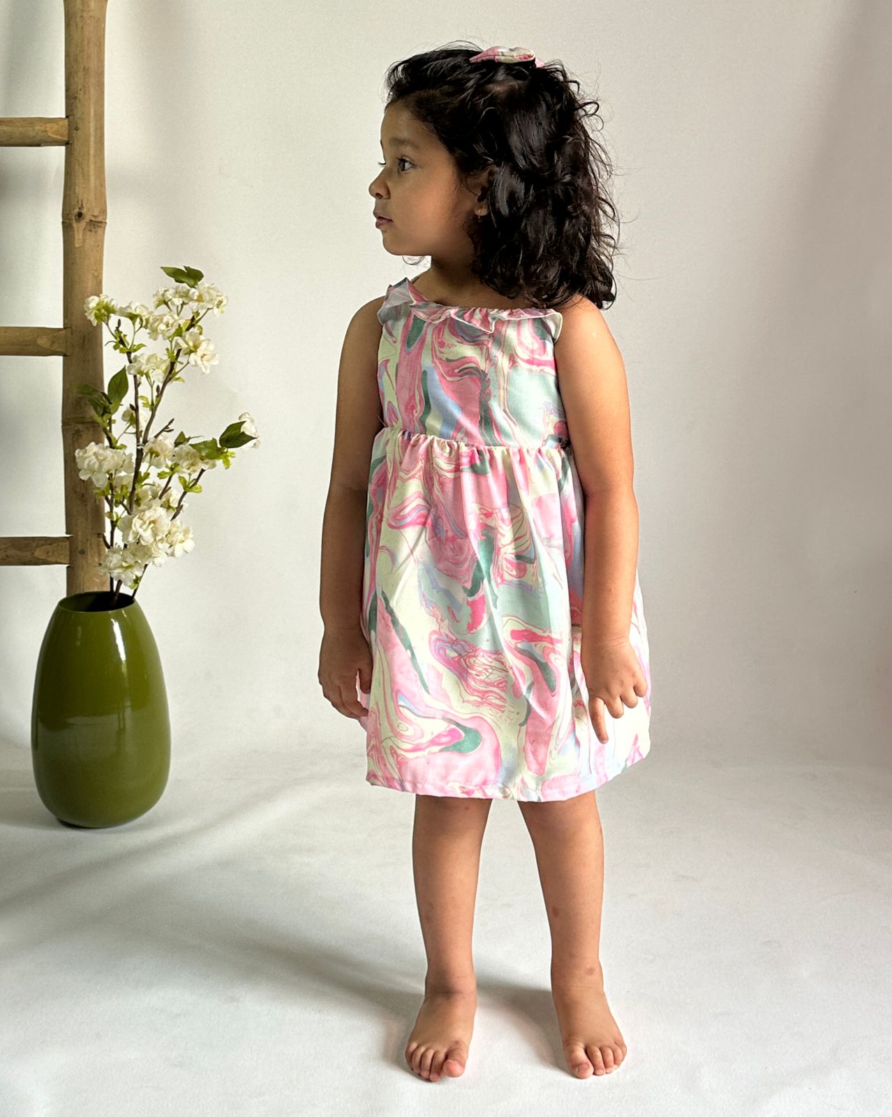 Pink Ruffle Spaghetti Dress