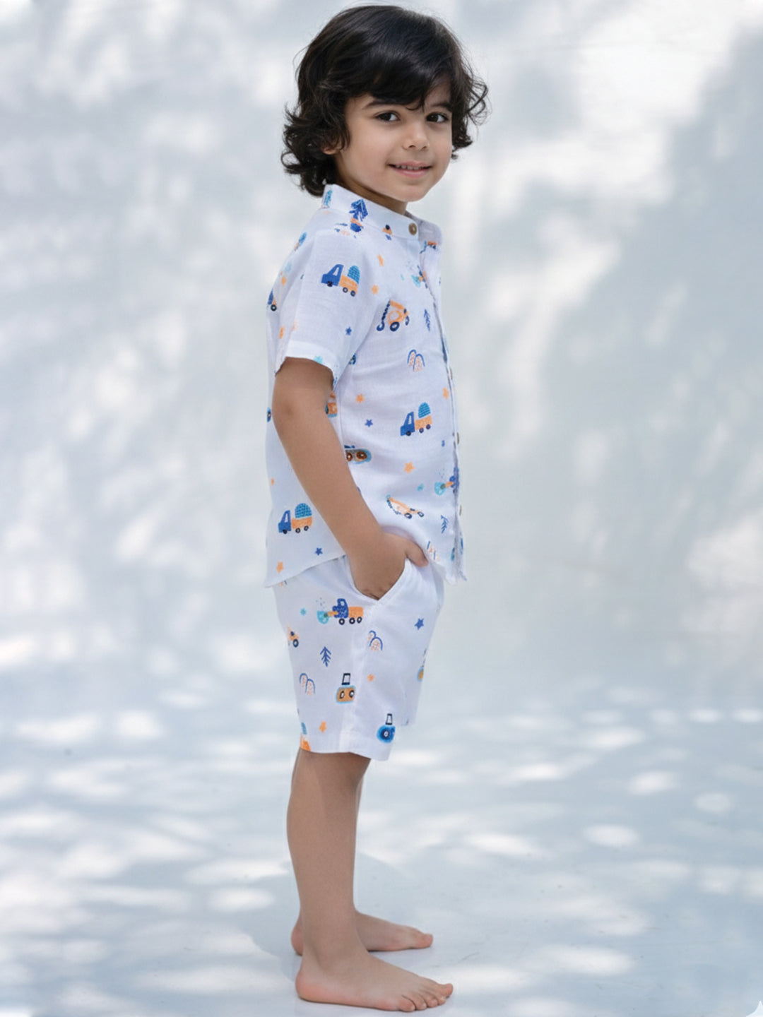 Vehicle Printed Shirt & Shorts Set