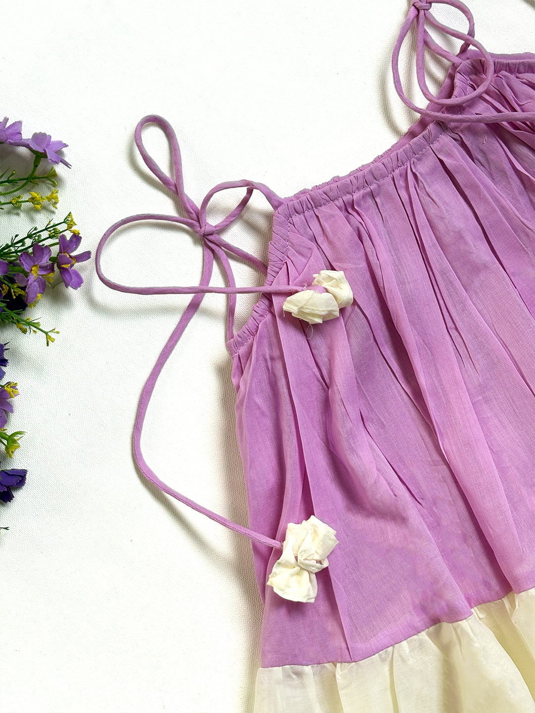 Cute Lilac Rose Dress Set