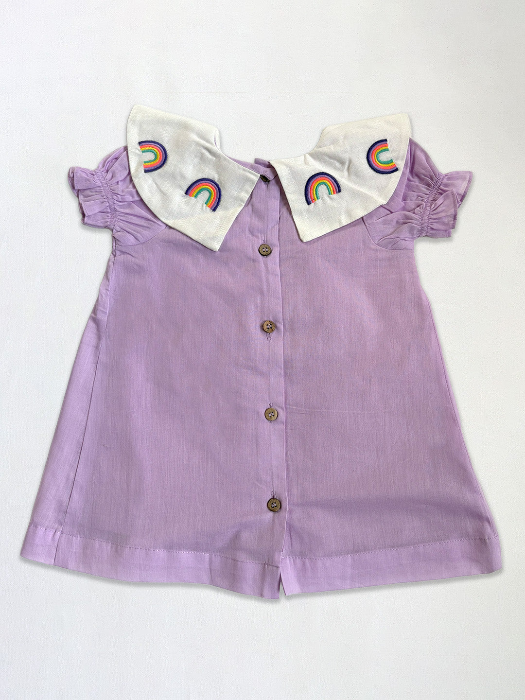 Cute lavender mulmul cotton babywear set