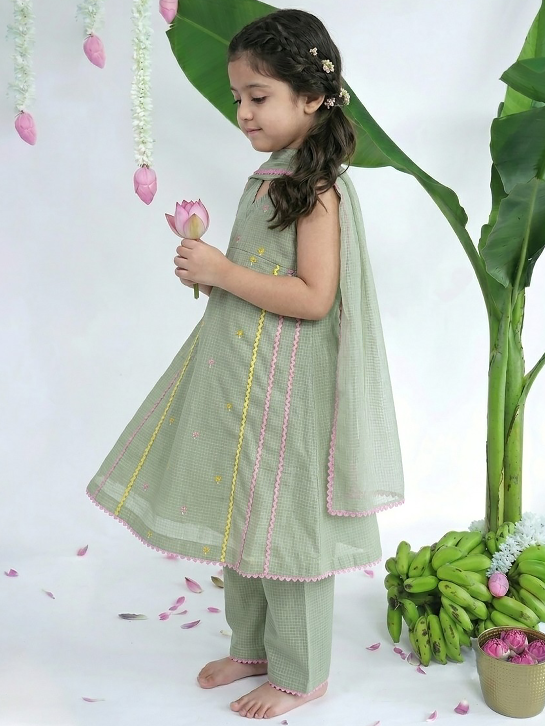 Green Lahar Printed Tunic Set