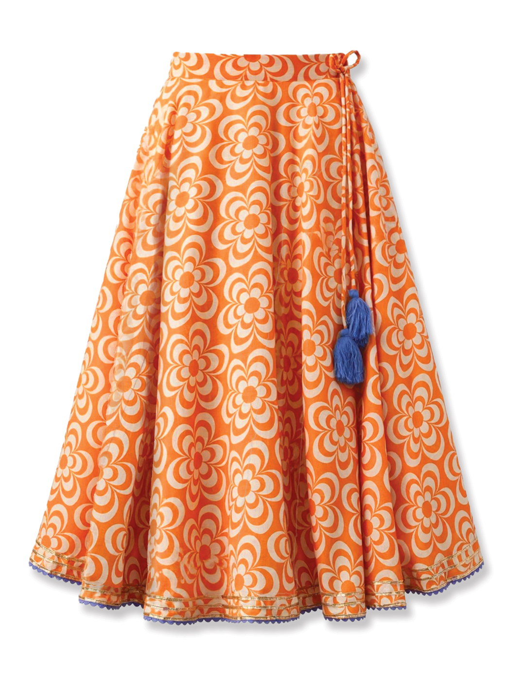 Bloom Girls Orange Festive Lehenga Set
