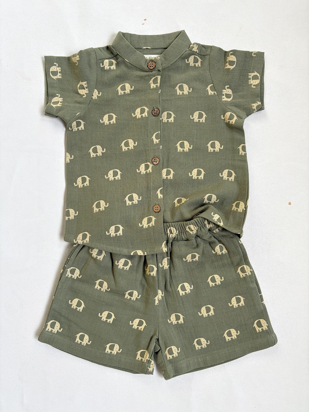Adorable Green Cotton Co-ord Set for Baby Boys