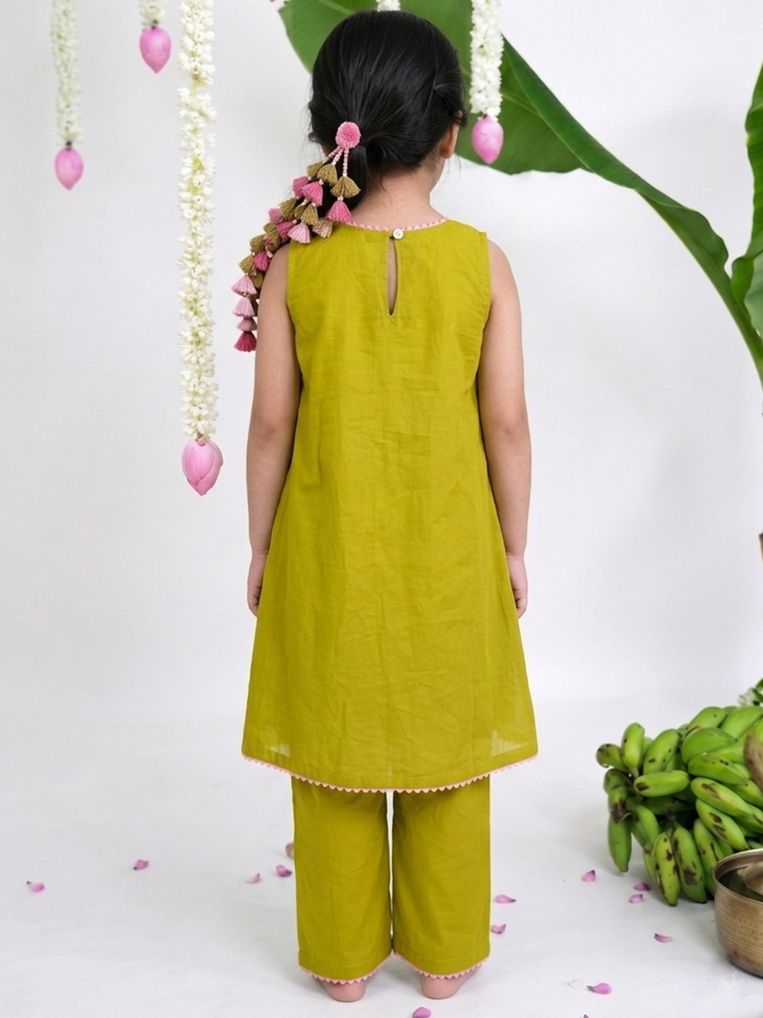 Fresh Green Embroidered Tunic Set