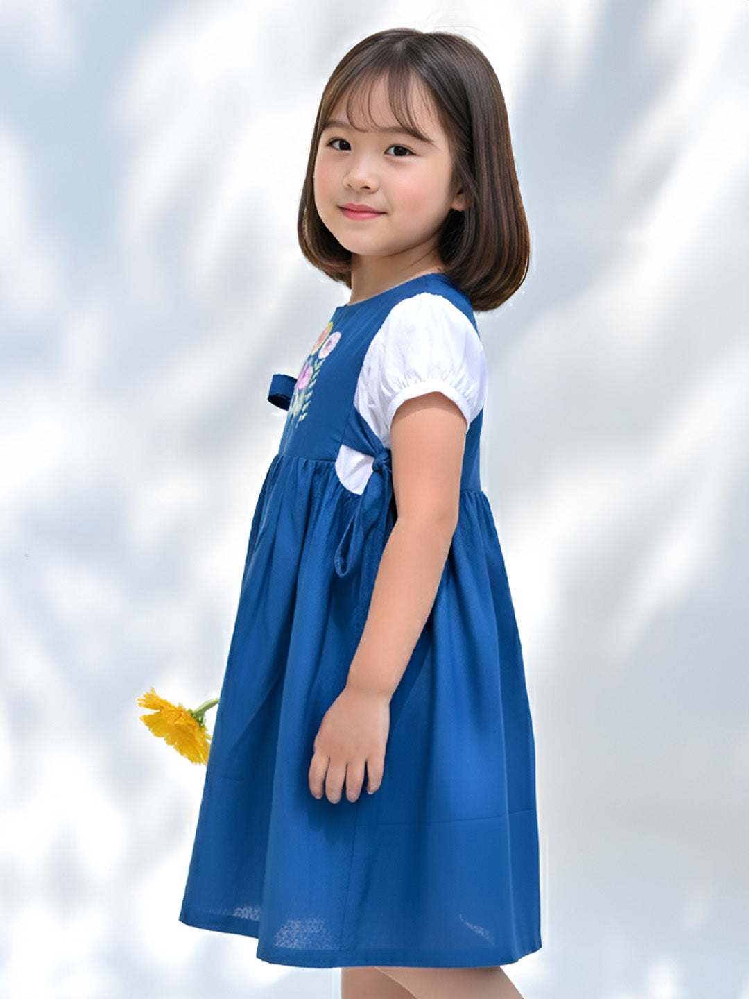 Blue garden jumper dress