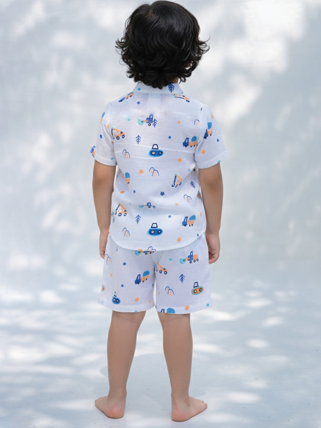 Vehicle Printed Shirt & Shorts Set