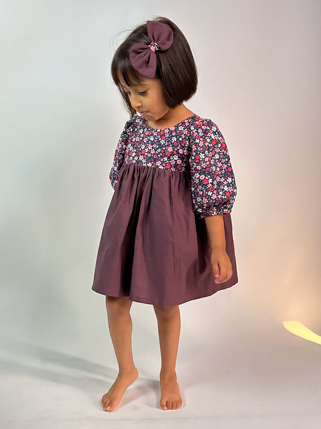 Wine Floral Dress