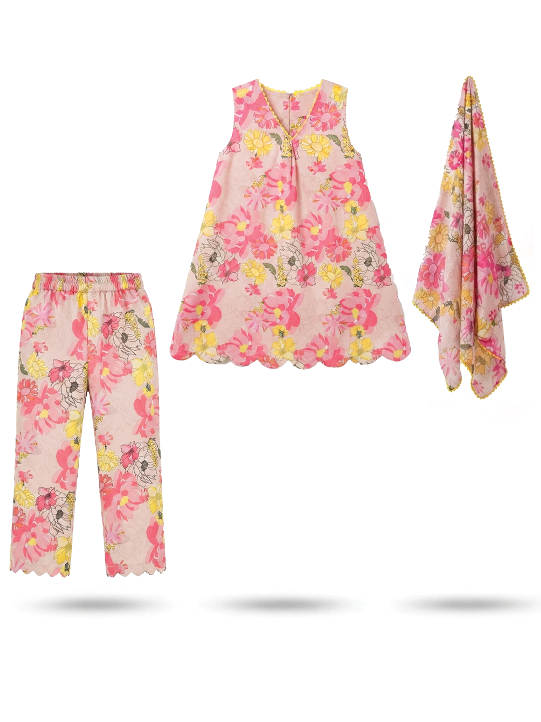 Gulabi Hansi Flower Printed Tunic Set