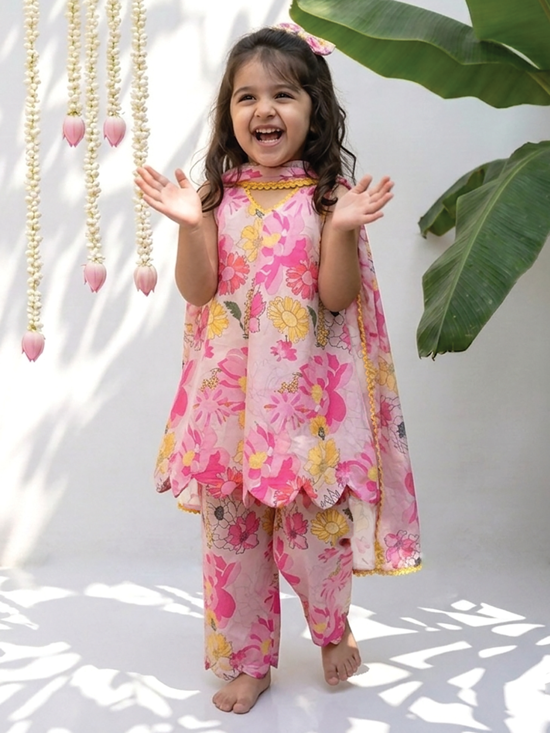 Gulabi Hansi Flower Printed Tunic Set
