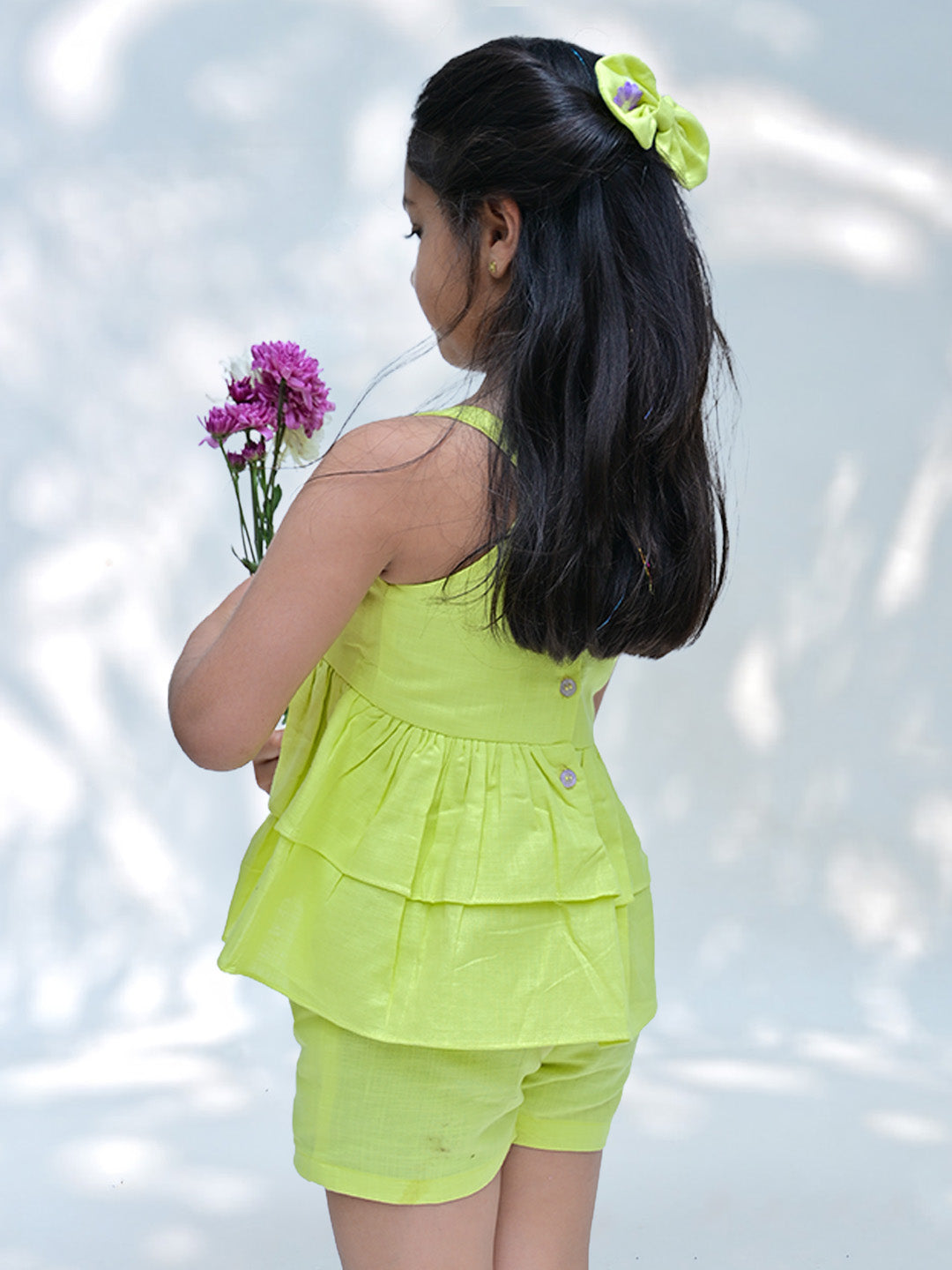 Lime Spill Shorts Set