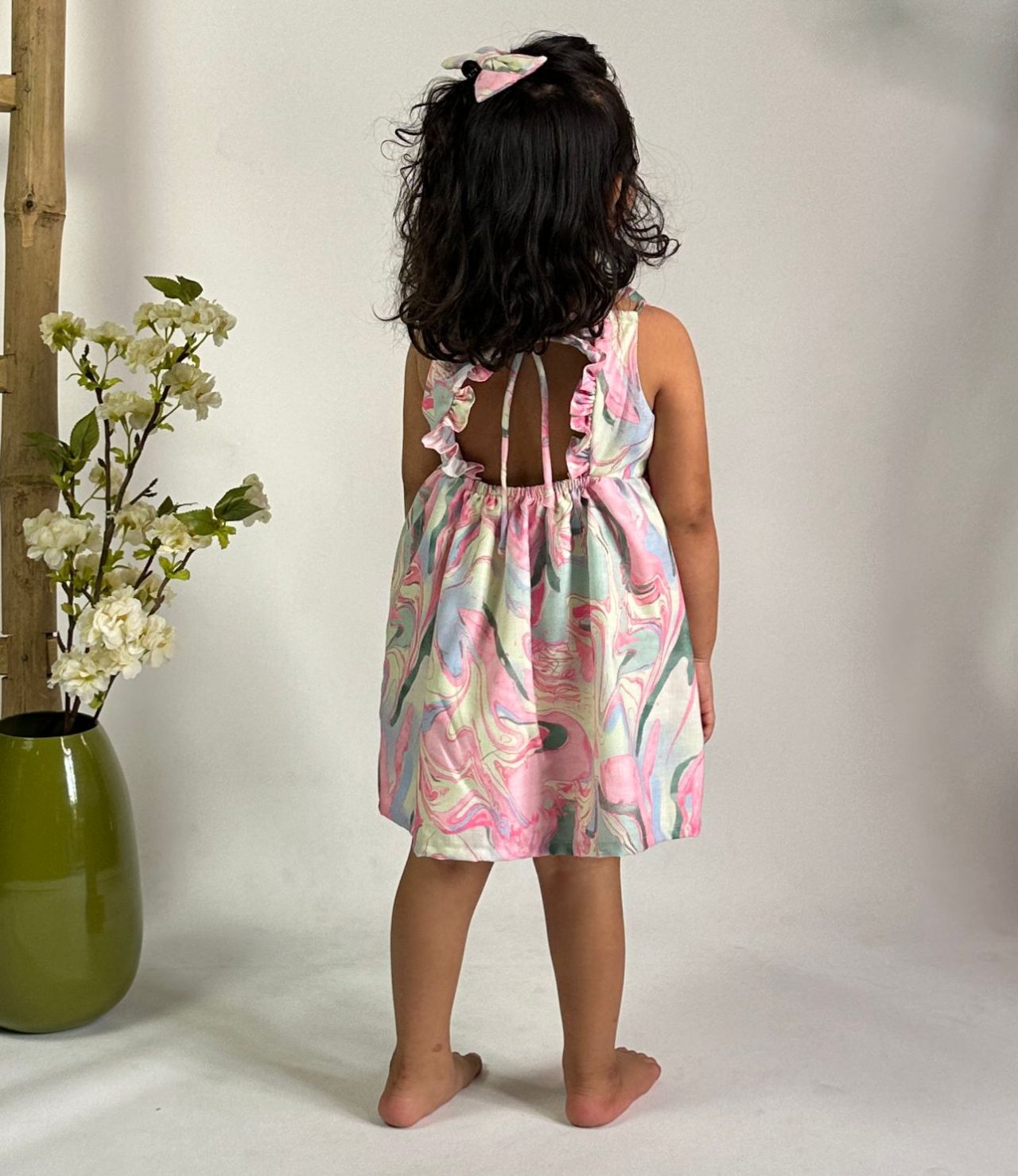 Pink Ruffle Spaghetti Dress