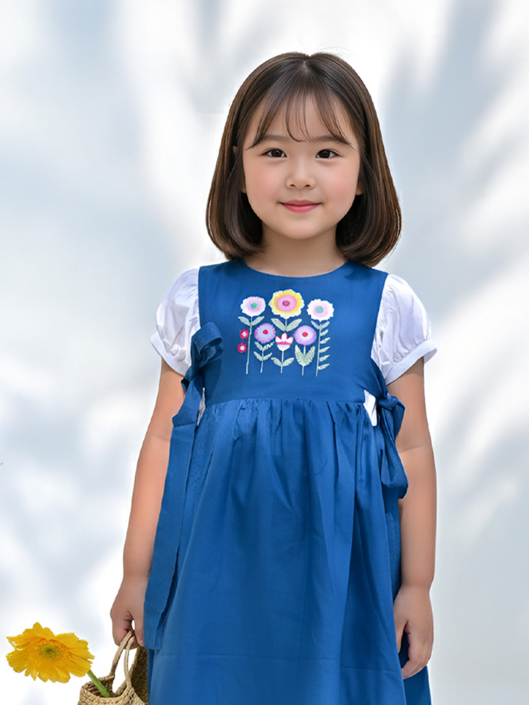 Blue garden jumper dress