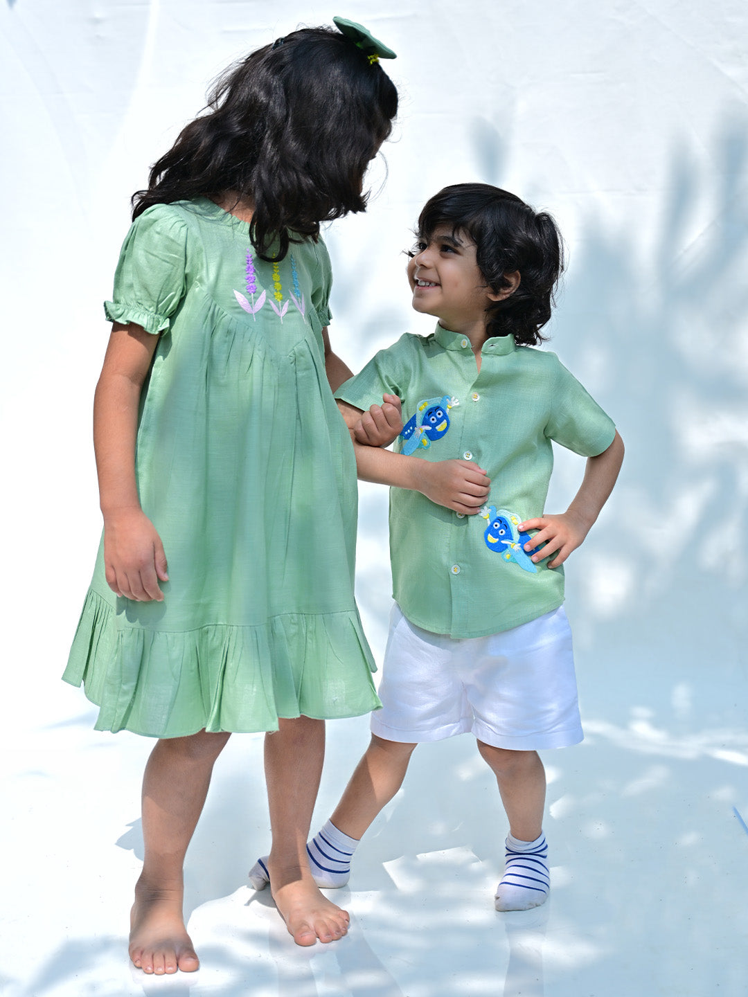 Green Rock Embroidered Shirt