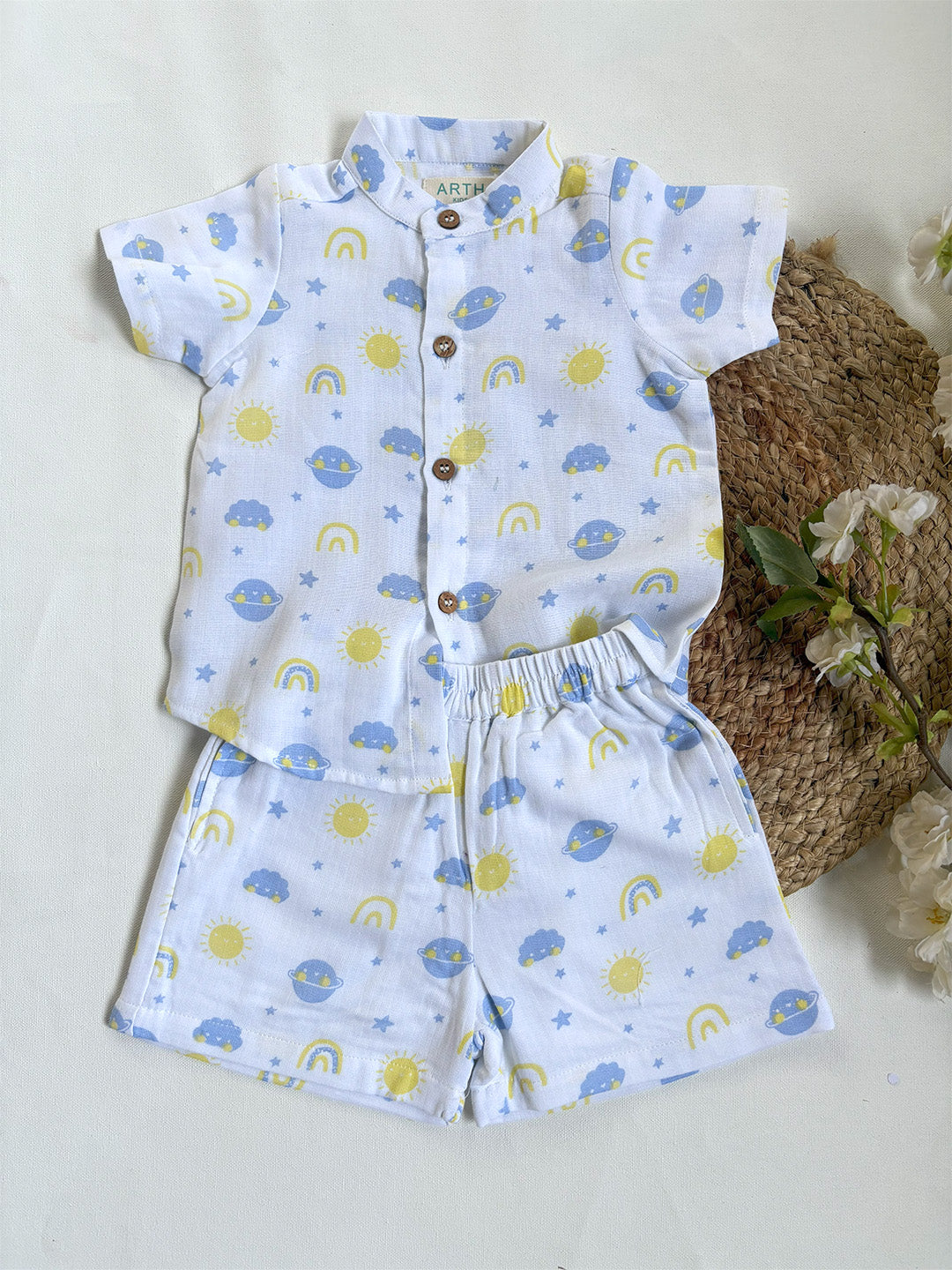 Sunshine Printed Cotton Co-ord Set for Baby Boys