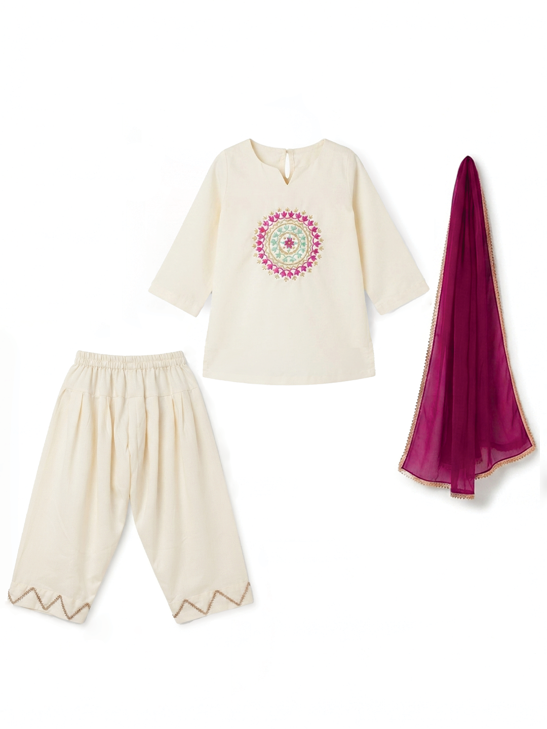 Cute Muskan White Farshi Salwar Set